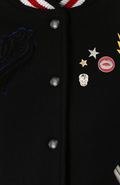 Шерстяной бомбер с контрастными кожаными рукавами ZADIG AND VOLTAIRE черно-белого цвета по цене 57450 руб., арт. SGCU3401F, фото 5 Шерстяной бомбер с контрастными кожаными рукавами ZADIG AND VOLTAIRE, арт. SGCU3401F, фото 5