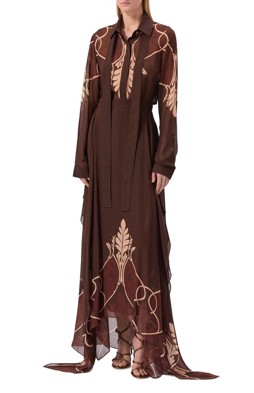 Юбка из вискозы Elie Saab SK221PF25VI006 Коричневый  SK221PF25VI006 Фото 2