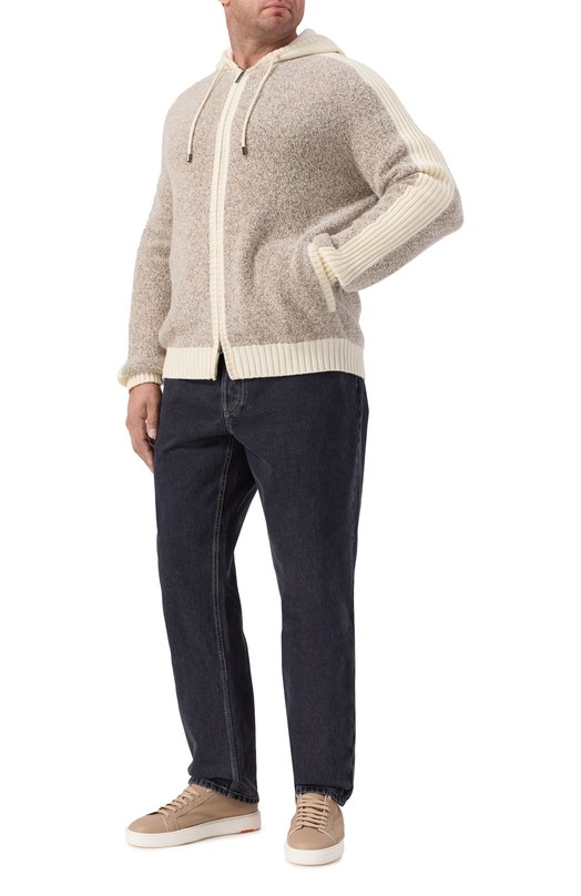 Кардиган из шерсти и кашемира Stefano Ricci K404001FCR/F25361/60 Бежевый  K404001FCR/F25361/60 Фото 2