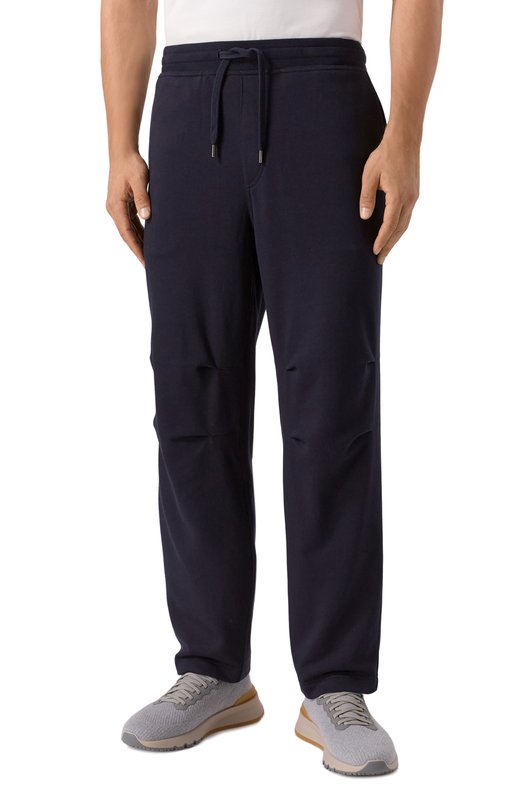 Хлопковые брюки Brunello Cucinelli MW8633381G Синий  MW8633381G Фото 3