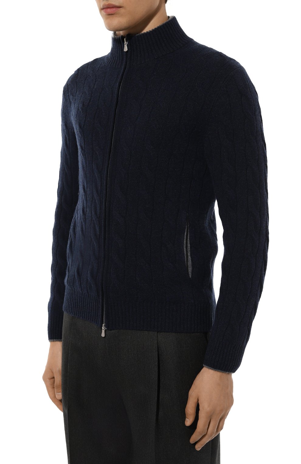 Кашемировый кардиган ANDREA CAMPAGNA темно-синего цвета по цене 151000 руб., арт. 23161/15572, фото 3 Кашемировый кардиган ANDREA CAMPAGNA, арт. 23161/15572, фото 3