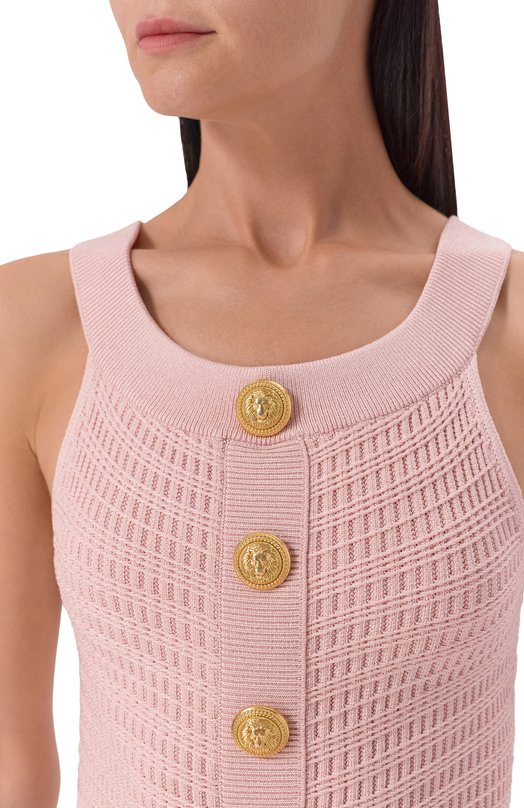 Топ из вискозы Balmain EF0AB426/KI42 Розовый  EF0AB426/KI42 Фото 5