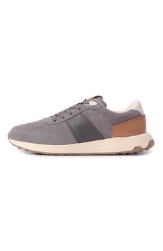 Мужские замшевые кроссовки TOD’S серого цвета, арт. XXM63K0GT80/S0B | Фото 4 (Драгоценные камни: Проставлено; Материал внешний: Натуральная кожа, Замша; Материал внутренний: Текстиль; Материал сплава: Проставлено; Подошва: Массивная; Кросс-КТ: Низкие; Материал утеплителя: Без утеплителя; Стили: Классический)
