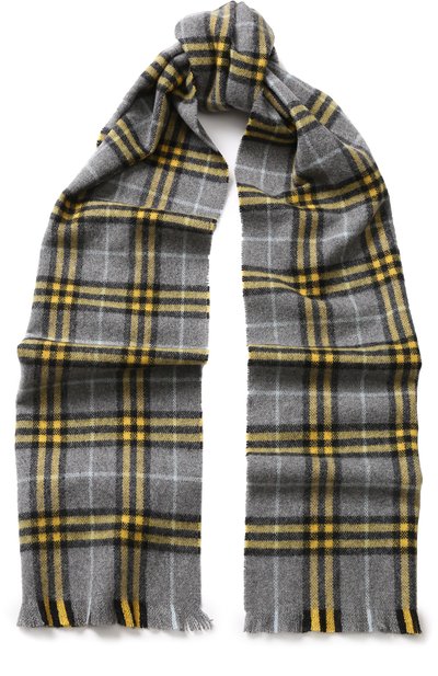 Кашемировый шарф в клетку с бахромой BURBERRY, арт. 4075210, фото 1