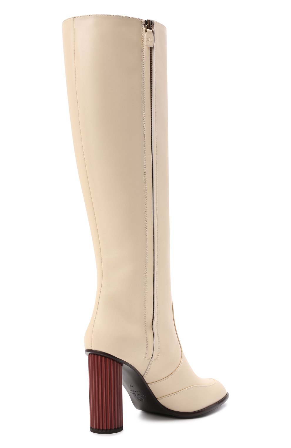 Кожаные сапоги column LORO PIANA кремового цвета по цене 209000 руб., арт. FAL7745, фото 4 Кожаные сапоги column LORO PIANA, арт. FAL7745, фото 4