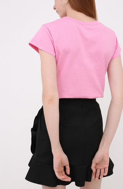 Хлопковая футболка REDVALENTINO розового цвета по цене 14250 руб., арт. UR3MG06X/59S, фото 4 Хлопковая футболка REDVALENTINO, арт. UR3MG06X/59S, фото 4
