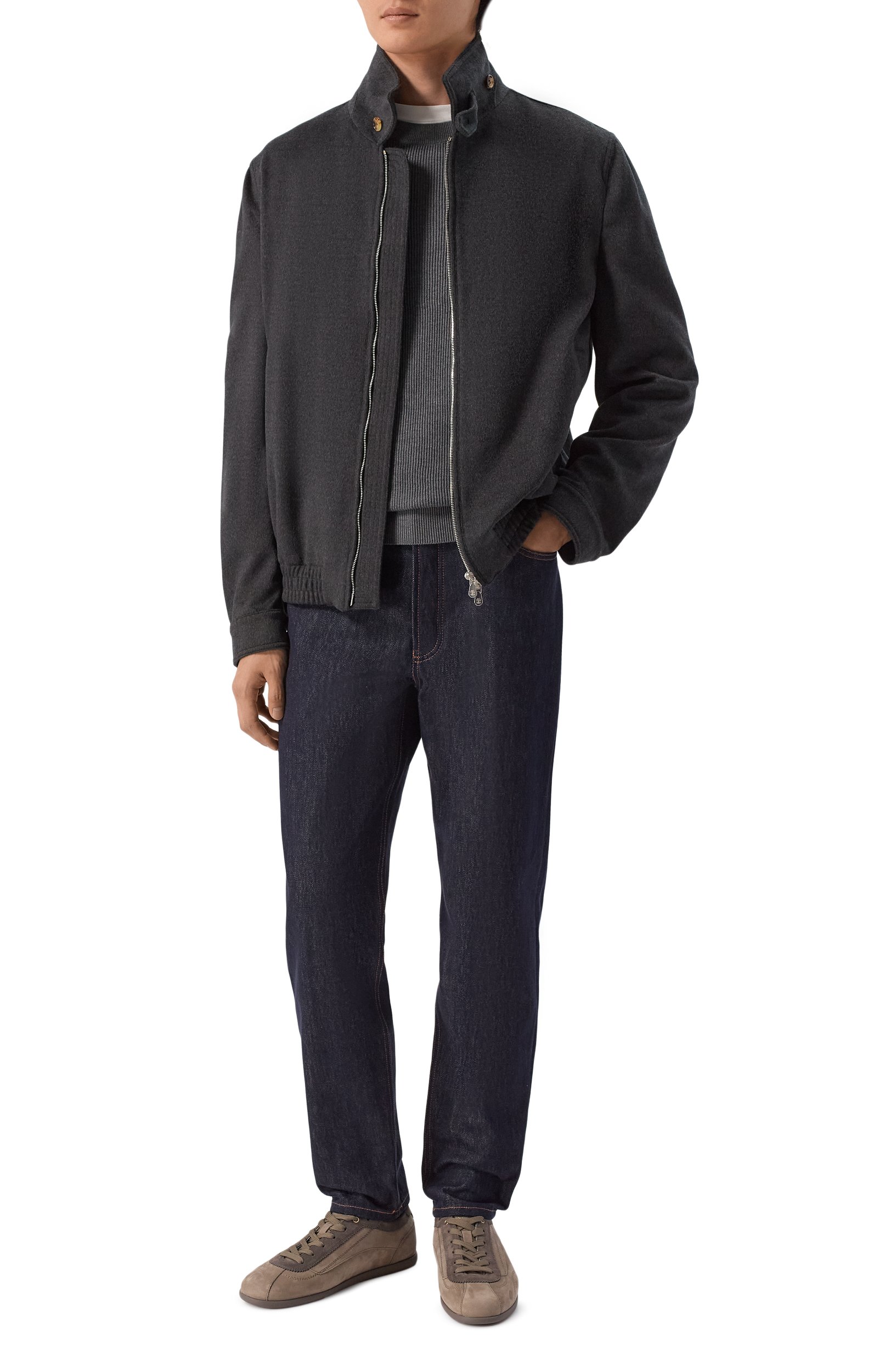 Джинсы iconic fit BRUNELLO CUCINELLI темно-синего цвета по цене 129500 руб., арт. M233P02090, фото 2 Джинсы iconic fit BRUNELLO CUCINELLI, арт. M233P02090, фото 2