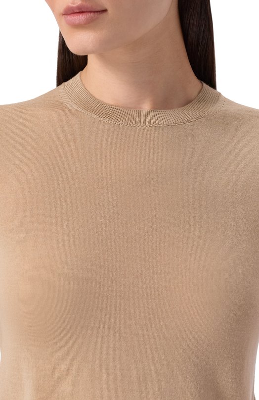Шерстяной пуловер Max Mara GERIC0 Бежевый  GERIC0 Фото 5