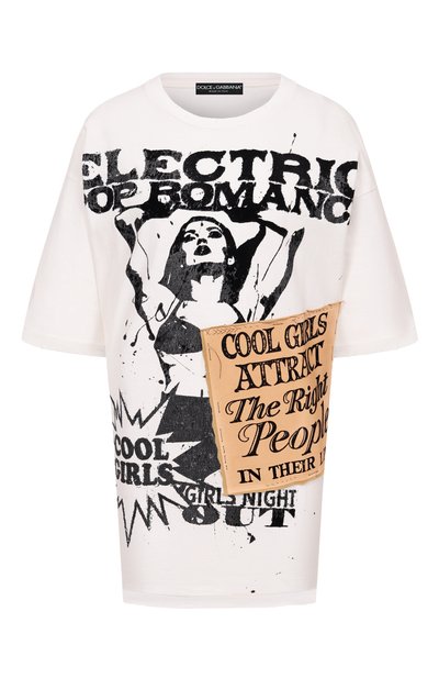 Женская хлопковая футболка DOLCE & GABBANA, арт. F8V93T/GDDH8