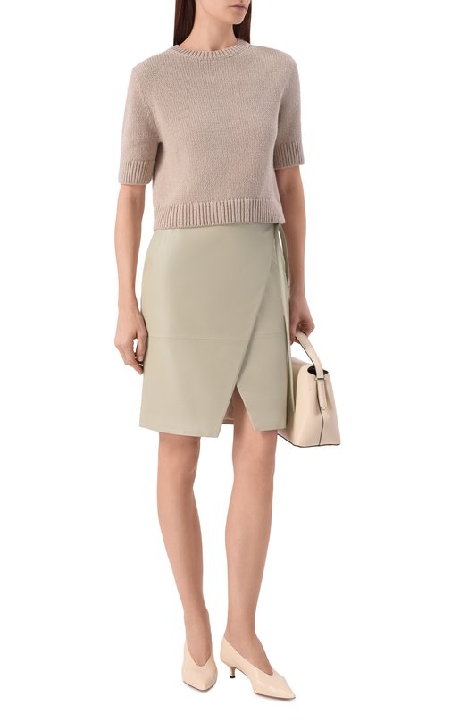 Кожаная юбка 12 STOREEZ 137795 Зелёный  137795 Фото 2