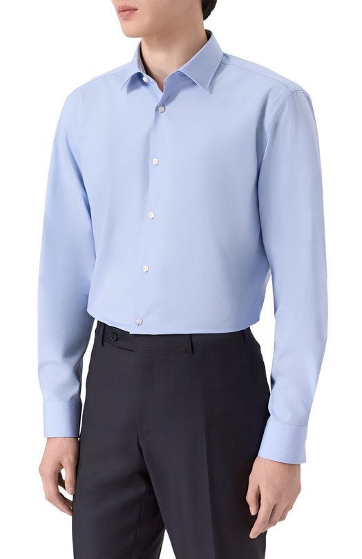 Хлопковая сорочка HUGO 50289499 Голубой  50289499 Фото 3