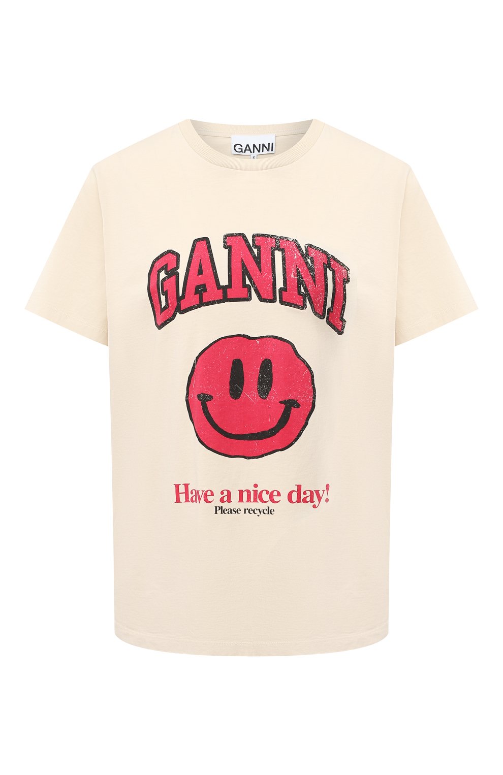 Хлопковая футболка GANNI, арт. T2654, фото 1
