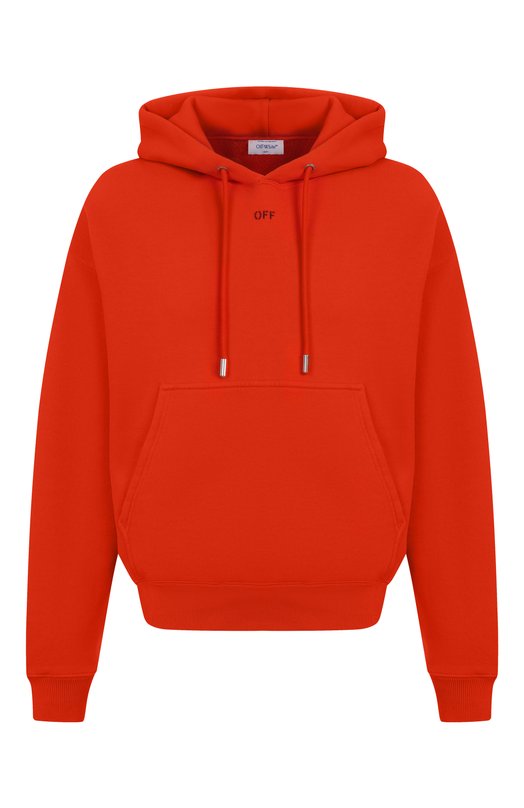 Хлопковое худи Off-White 0MBB085S25FLE00L Оранжевый 0MBB085S25FLE00L