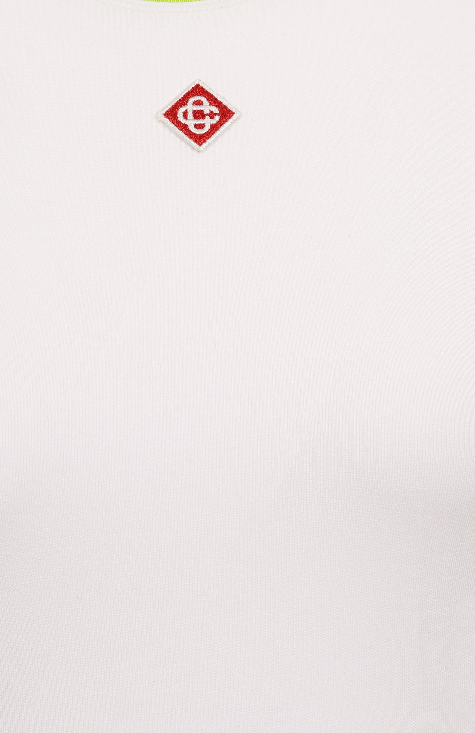 Хлопковая майка CASABLANCA белого цвета по цене 23350 руб., арт. WS25-JTS-011-02, фото 6 Хлопковая майка CASABLANCA, арт. WS25-JTS-011-02, фото 6