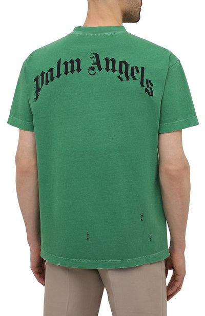 Хлопковая футболка PALM ANGELS, арт. PMAA001S21JER0145510, фото 4