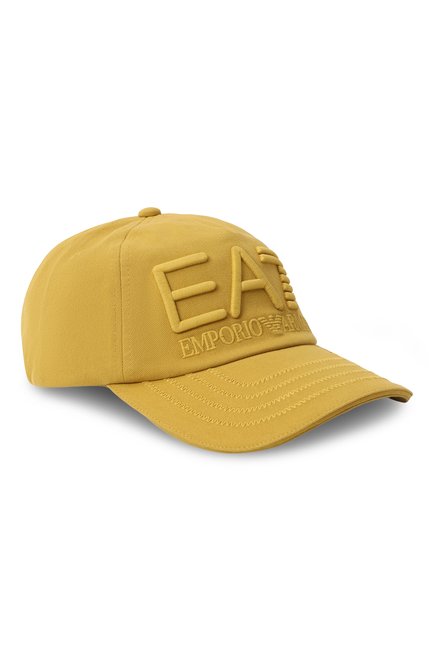 Мужская хлопковая бейсболка EA7 желтого цвета, арт. 7X000052/AF13150 | Фото 1 (Материал сплава: Проставлено; Материал: Текстиль, Хлопок; Нос: Не проставлено)