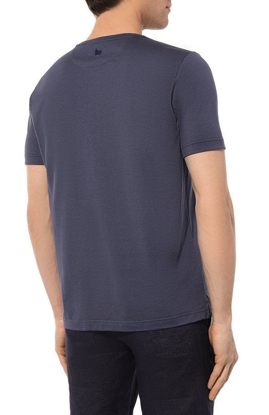 Футболка из шелка и хлопка Colombo TS00380/A00897 Синий  TS00380/A00897 Фото 4