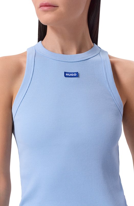 Хлопковая майка HUGO Blue 50508857 Голубой  50508857 Фото 5
