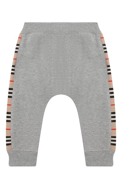 Хлопковые джоггеры BURBERRY серого цвета по цене 11650 руб., арт. 8031666, фото 2 Хлопковые джоггеры BURBERRY, арт. 8031666, фото 2