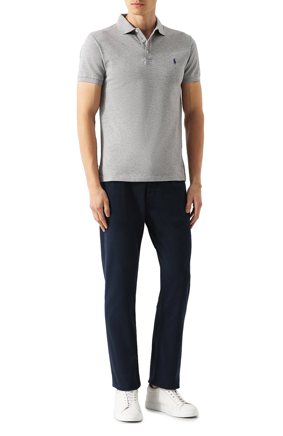 Хлопковое поло POLO RALPH LAUREN серого цвета по цене 14650 руб., арт. 710541705, фото 2 Хлопковое поло POLO RALPH LAUREN, арт. 710541705, фото 2