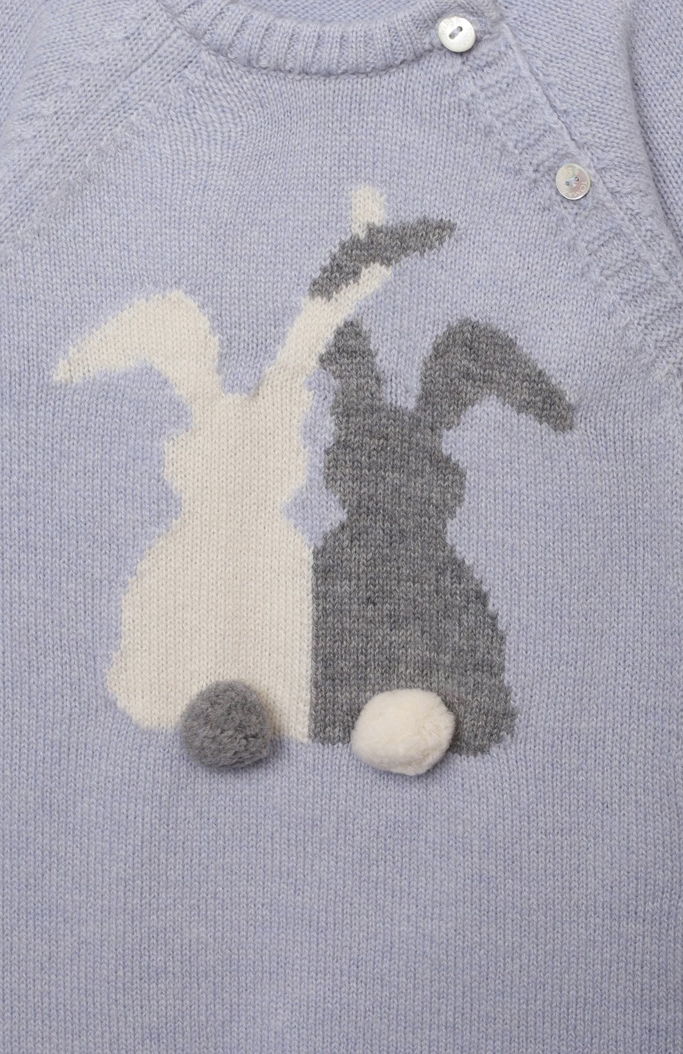 Шерстяной комбинезон BABY T голубого цвета по цене 11900 руб., арт. 21AI051T/1M-12M, фото 3 Шерстяной комбинезон BABY T, арт. 21AI051T/1M-12M, фото 3