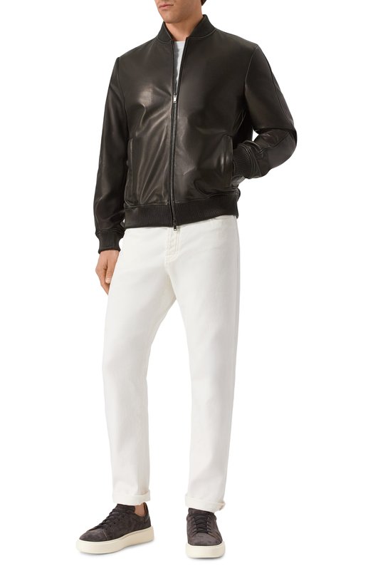 Кожаный бомбер MVST 54202 Чёрный  54202 Фото 2