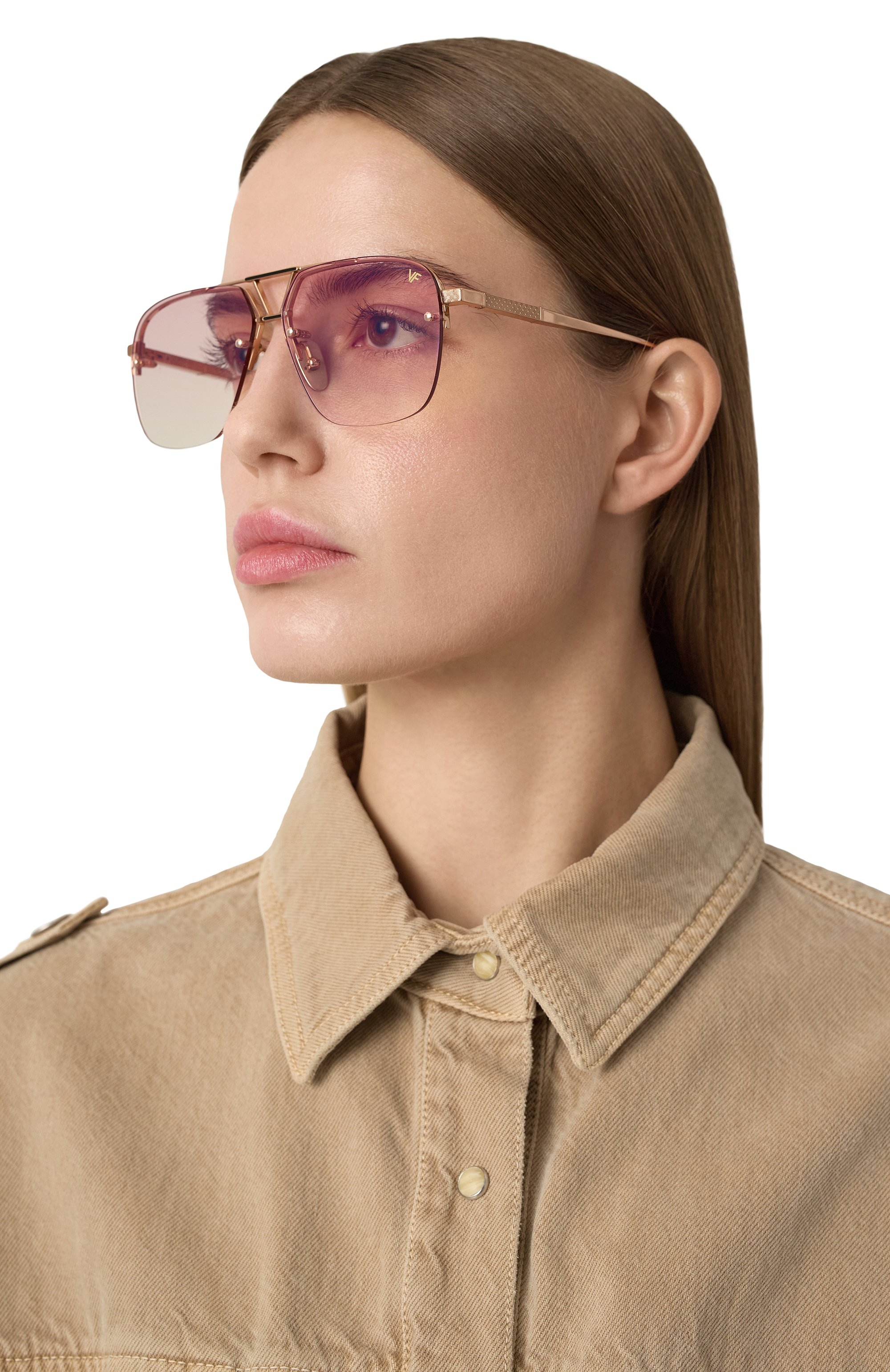 Солнцезащитные очки VINTAGE FRAMES, арт. FALC0N R0SE G0LD/PINK FLASH, фото 3
