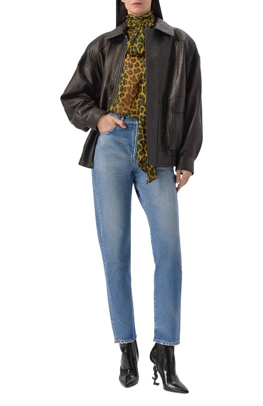 Кожаные ботильоны Opyum 110 Saint Laurent 693133/AACGC Чёрный  693133/AACGC Фото 3