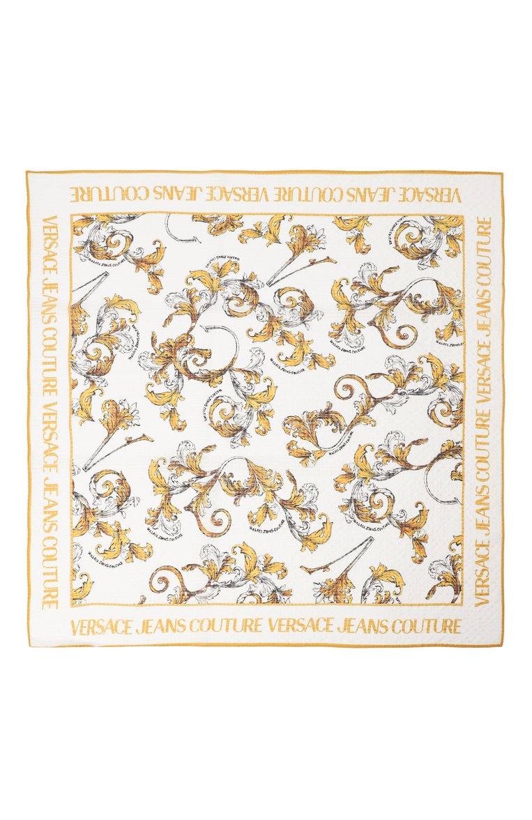 Женский шелковый платок VERSACE JEANS COUTURE белого цвета, арт. 78HA7H02/ZG353 | Фото 3 (Материал: Текстиль, Шелк; Автоматизация состава: Проставлено; Нос: Не проставлено; Принт: С принтом)