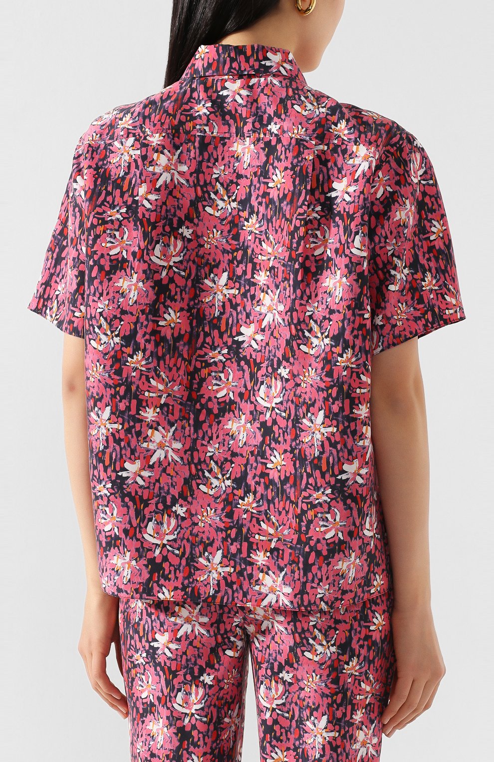 Шелковая рубашка MARNI фиолетового цвета по цене 71500 руб., арт. CAMAW49X00/TSF36, фото 4 Шелковая рубашка MARNI, арт. CAMAW49X00/TSF36, фото 4