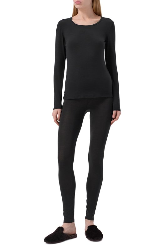 Лонгслив из шерсти и лиоцелла Falke 69055 Чёрный  69055 Фото 2