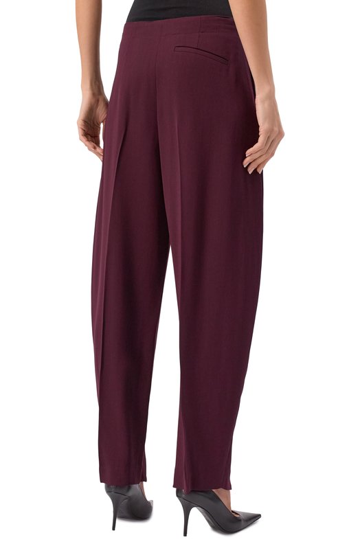 Брюки из вискозы и шерсти Mugler 25F1PA0448196 Бордовый  25F1PA0448196 Фото 4