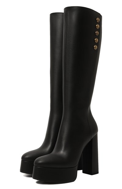 Кожаные сапоги brune BALMAIN черного цвета по цене 194000 руб., арт. BN1TA911LIRS, фото 1 Кожаные сапоги brune BALMAIN, арт. BN1TA911LIRS, фото 1