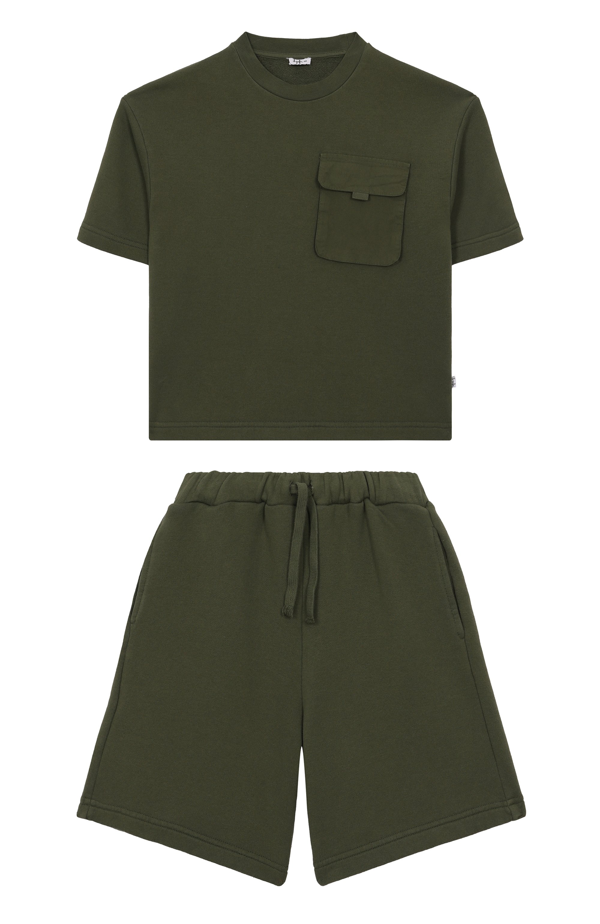 Комплект из футболки и шорт IL GUFO хаки цвета по цене 21750 руб., арт. P25DP534MF701/5A-8A, фото 1 Комплект из футболки и шорт IL GUFO, арт. P25DP534MF701/5A-8A, фото 1