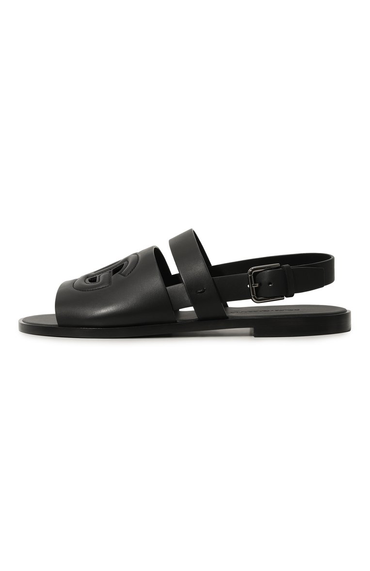 Мужские кожаные сандалии DOLCE & GABBANA черного цвета, арт. A80433/A0602 | Фото 4 (Нос: Не проставлено; Материал внутренний: Натуральная кожа; Материал внешний: Натуральная кожа)