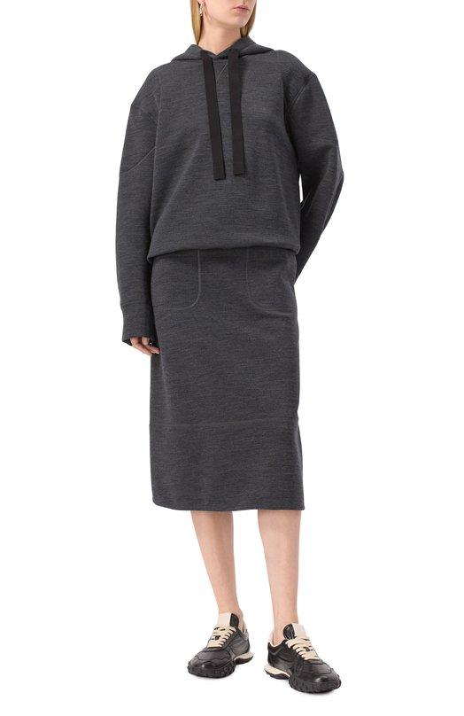 Шерстяная юбка Jil Sander J40MA0147/J20214 Серый  J40MA0147/J20214 Фото 2