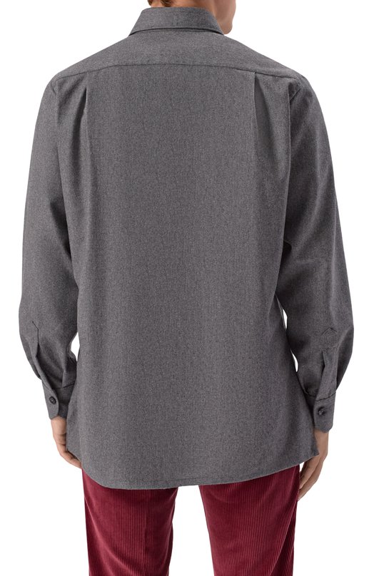 Шерстяная рубашка Kiton UMC016K0124G02 Серый  UMC016K0124G02 Фото 4