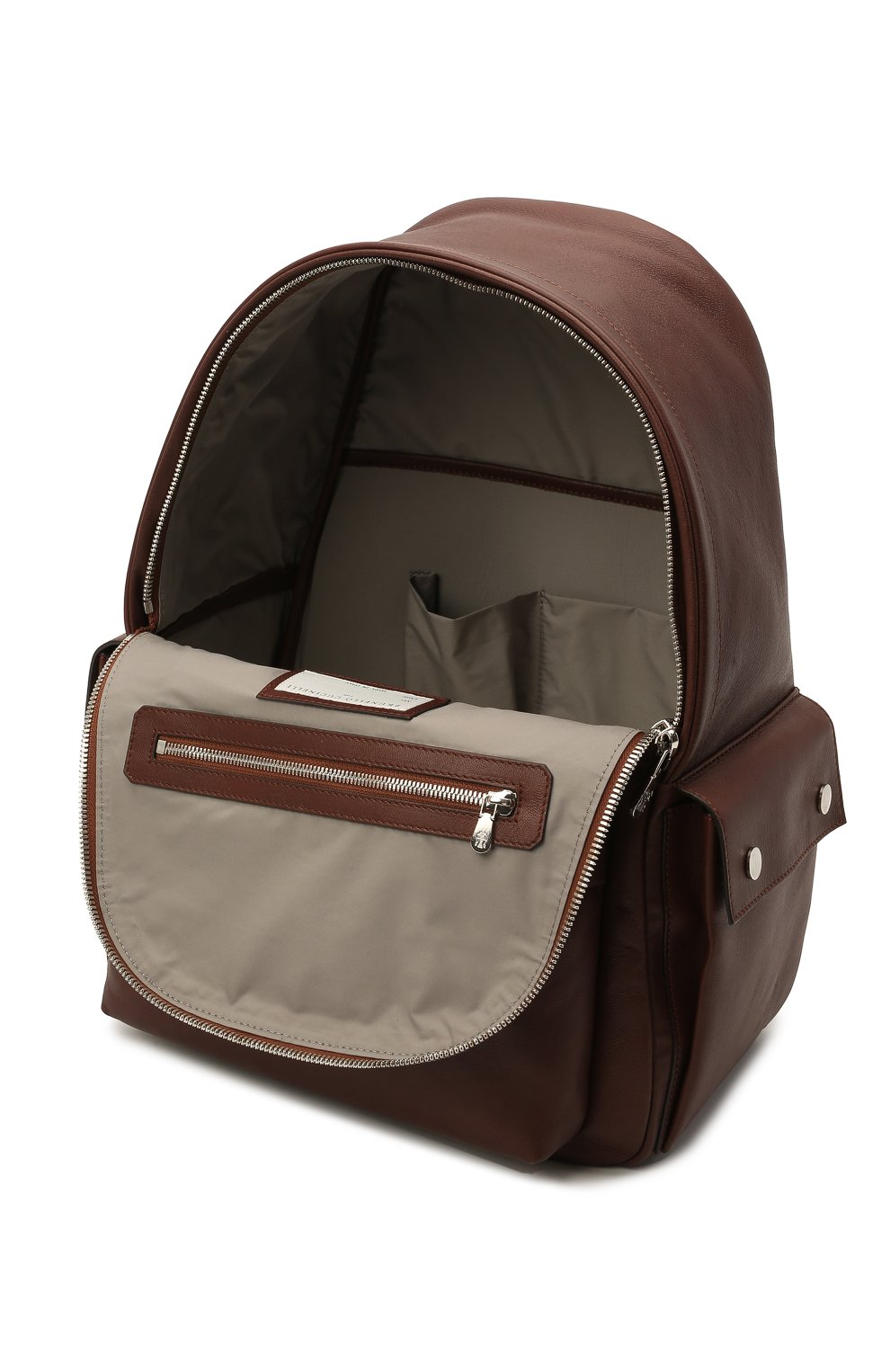 Кожаный рюкзак BRUNELLO CUCINELLI темно-коричневого цвета по цене 326500 руб., арт. MBIAU243, фото 4 Кожаный рюкзак BRUNELLO CUCINELLI, арт. MBIAU243, фото 4