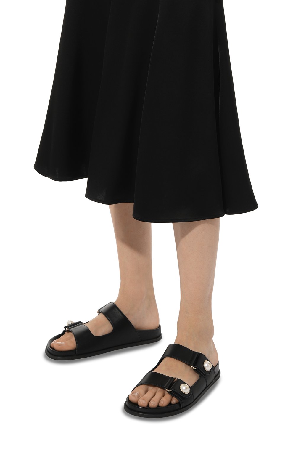 Кожаные шлепанцы fayence JIMMY CHOO, арт. FAYENCE SANDAL/SQM, фото 3