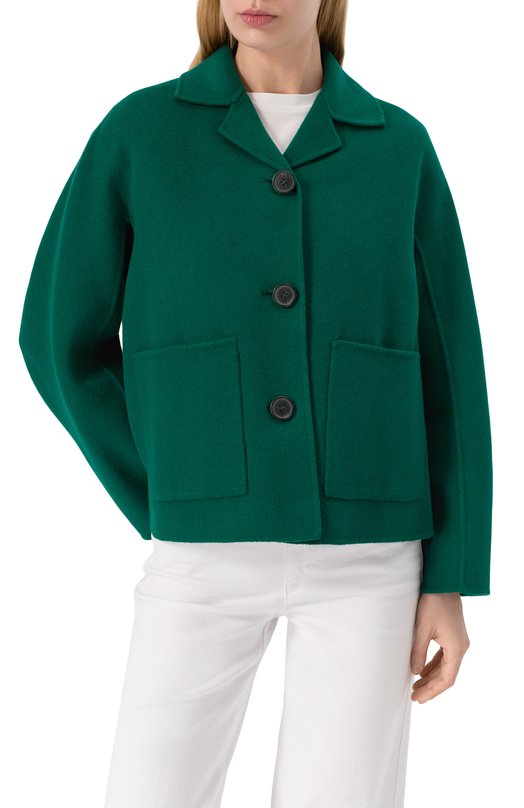 Шерстяное полупальто Weekend Max Mara SALE Зелёный  SALE Фото 3