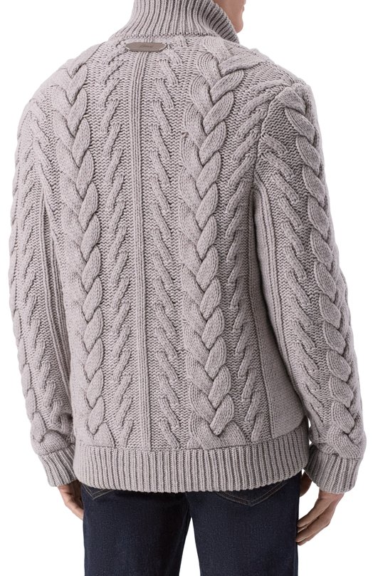 Кашемировый кардиган Brioni UMT30L/0DK15 Серый  UMT30L/0DK15 Фото 4