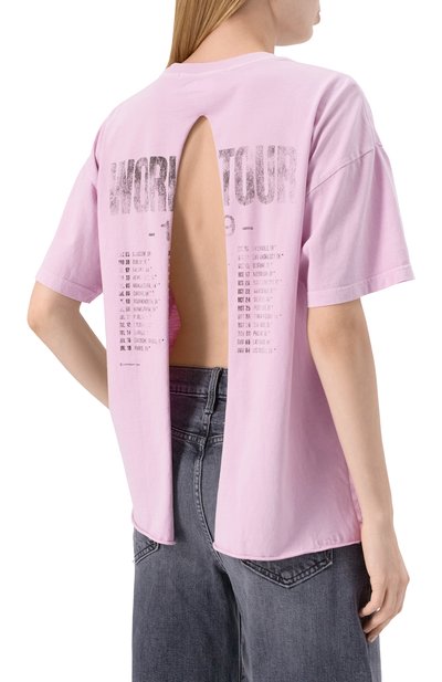 Хлопковая футболка KSUBI сиреневого цвета по цене 16750 руб., арт. WPS25TE018, фото 4 Хлопковая футболка KSUBI, арт. WPS25TE018, фото 4