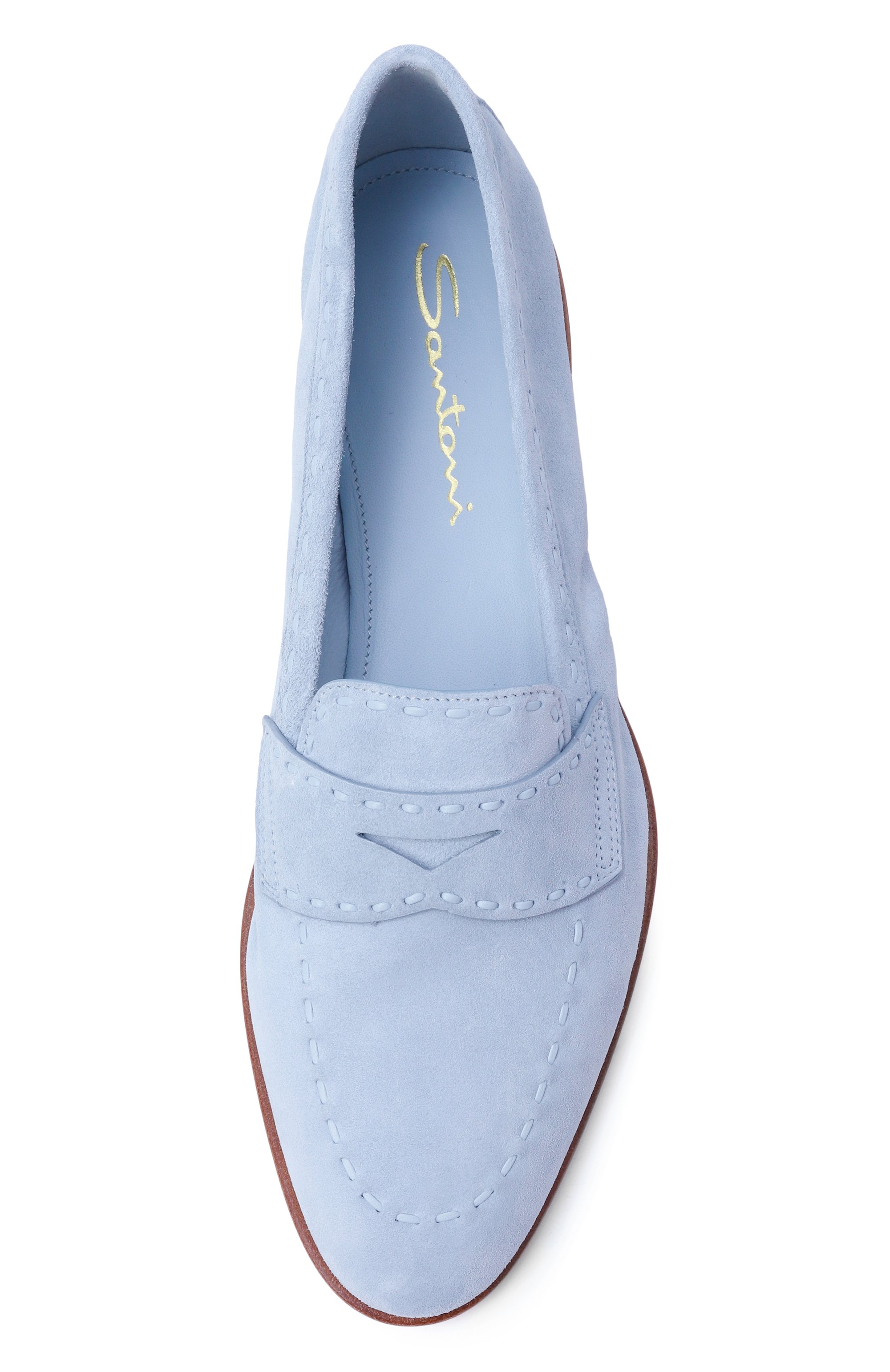 Замшевые пенни-лоферы SANTONI, арт. WUSG72077HAFSHTH, фото 6