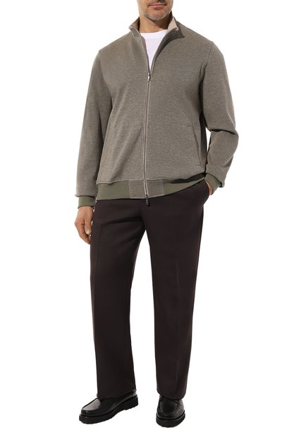 Хлопковая толстовка CAPOBIANCO серого цвета по цене 51500 руб., арт. MZIP.MA00./58-60, фото 2 Хлопковая толстовка CAPOBIANCO, арт. MZIP.MA00./58-60, фото 2