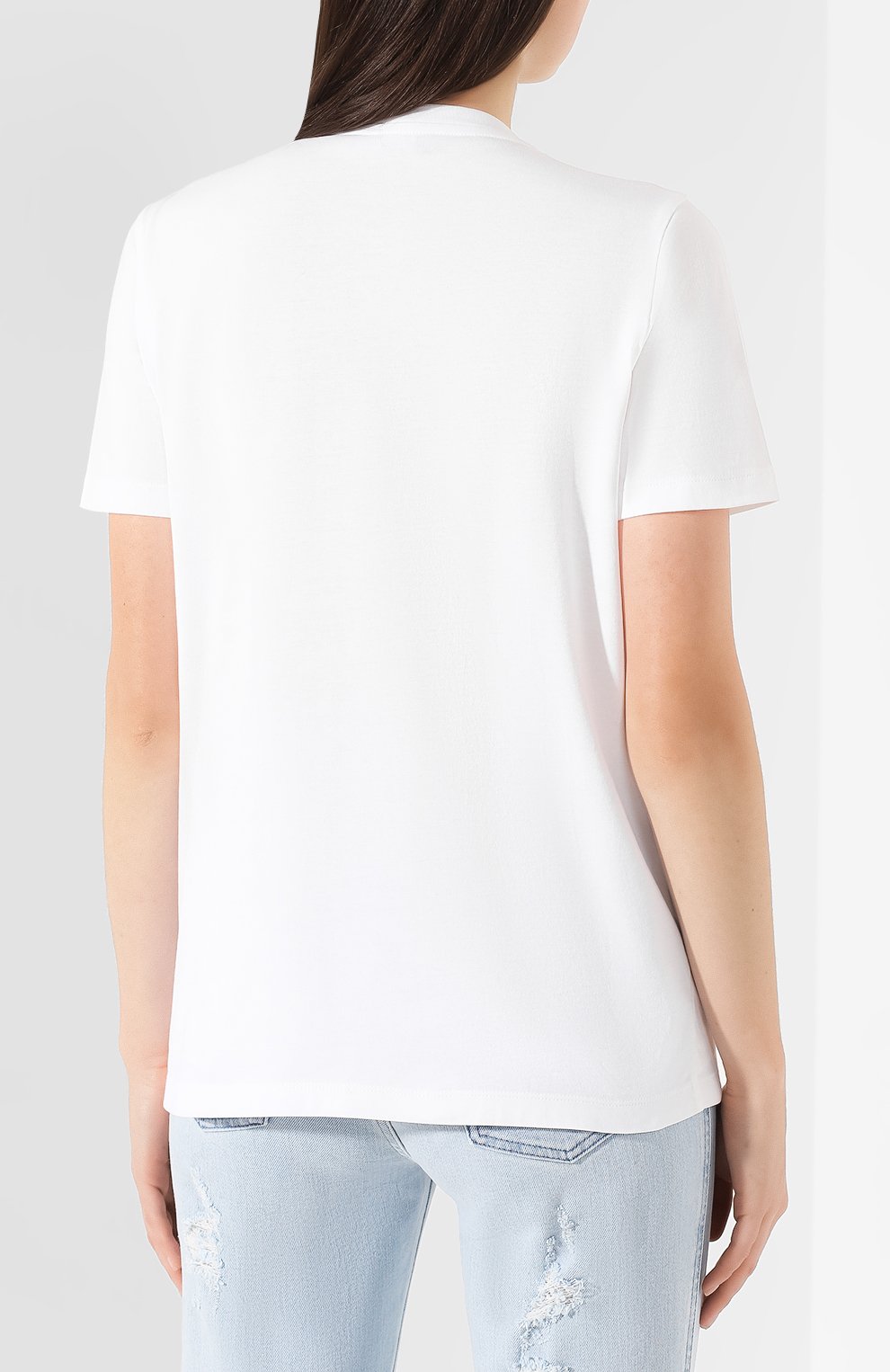 Хлопковая футболка BALMAIN голубого цвета по цене 118500 руб., арт. SF21159/P021, фото 4 Хлопковая футболка BALMAIN, арт. SF21159/P021, фото 4