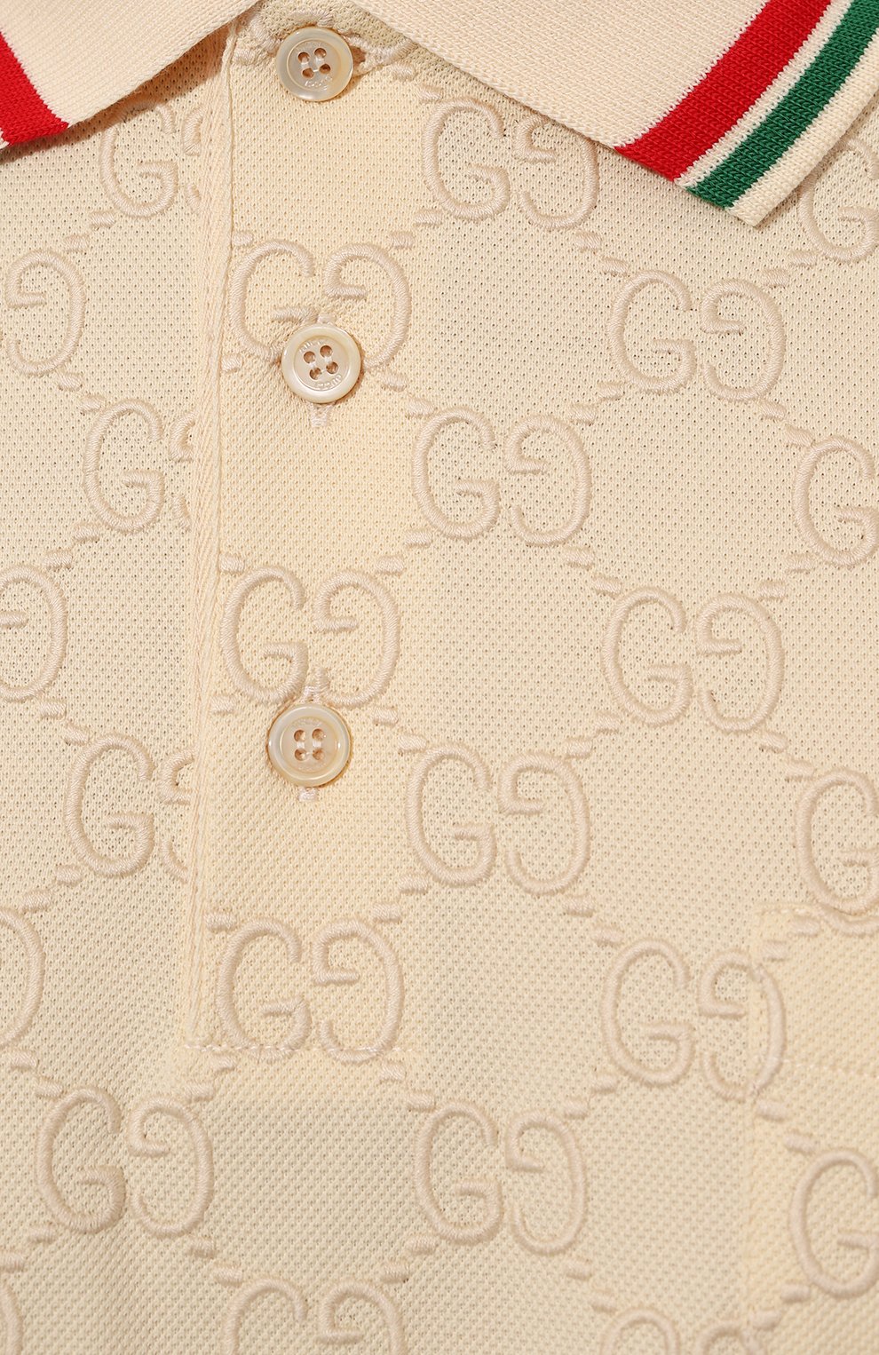 Хлопковое поло GUCCI кремового цвета по цене 135000 руб., арт. 753572/XJFUG, фото 5 Хлопковое поло GUCCI, арт. 753572/XJFUG, фото 5