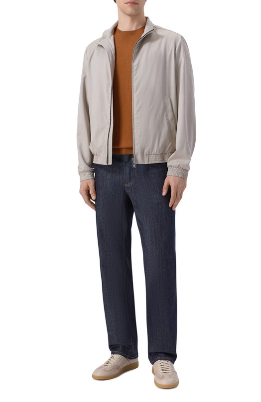 Джемпер из шелка и хлопка Kiton UMM0782 Коричневый  UMM0782 Фото 2