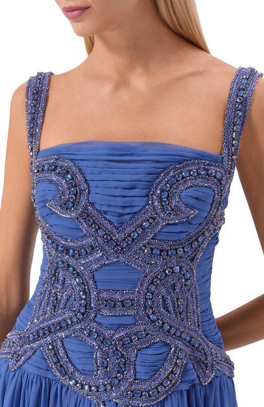 Шелковое платье Zuhair Murad PDR25005/CHSI028 Голубой  PDR25005/CHSI028 Фото 4