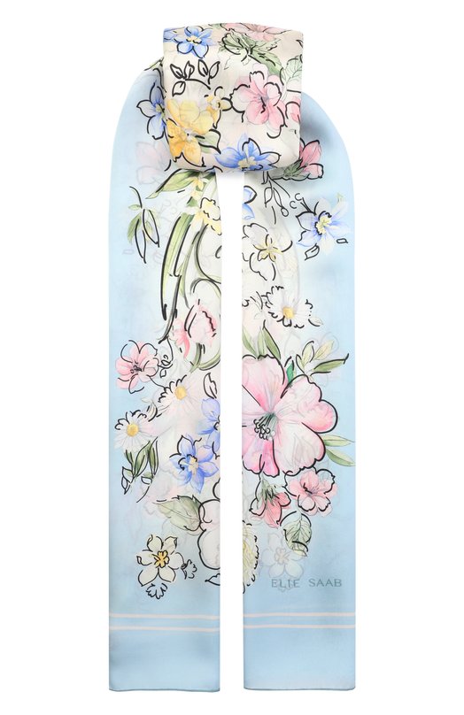 Шелковый шарф Elie Saab 710010343 Голубой 710010343