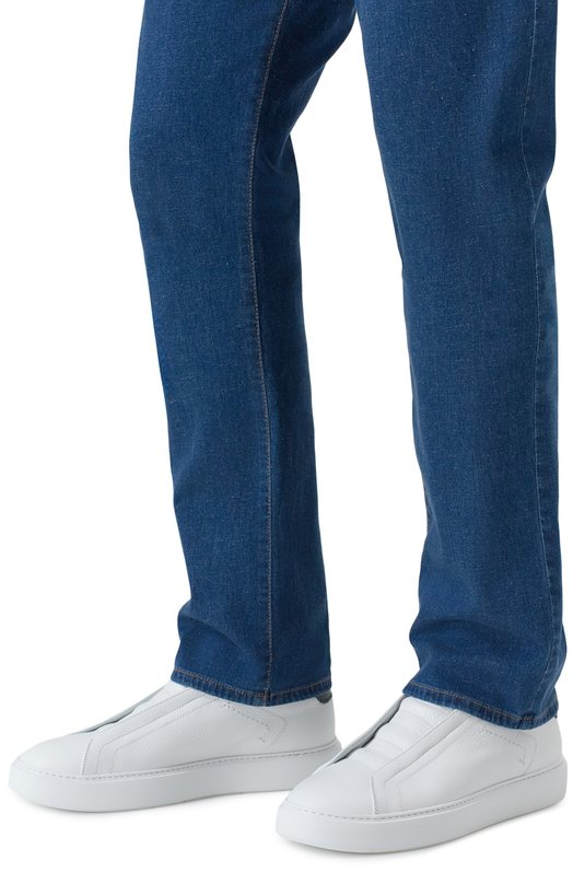 Кожаные кеды Blu Barrett F0LEY-14103.1/GRANA Белый  F0LEY-14103.1/GRANA Фото 3